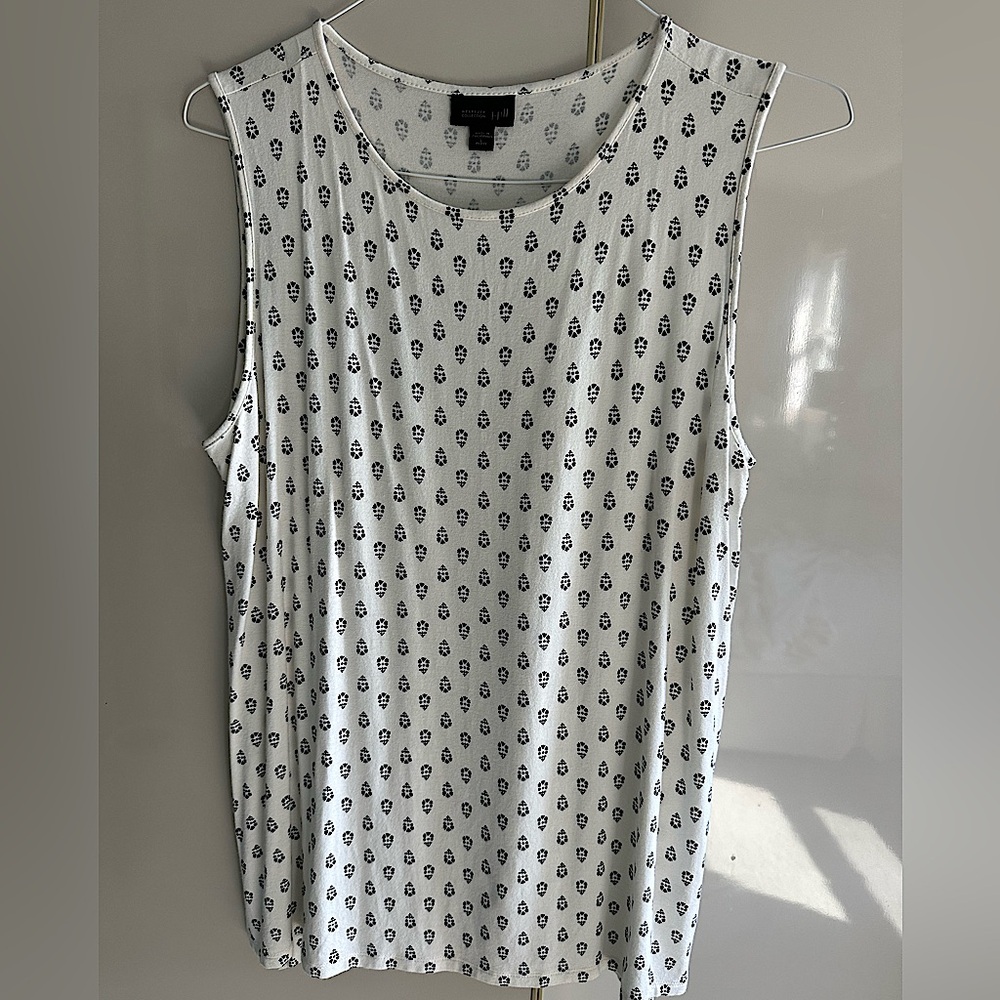 J Jill White/Black Sleeveless Top